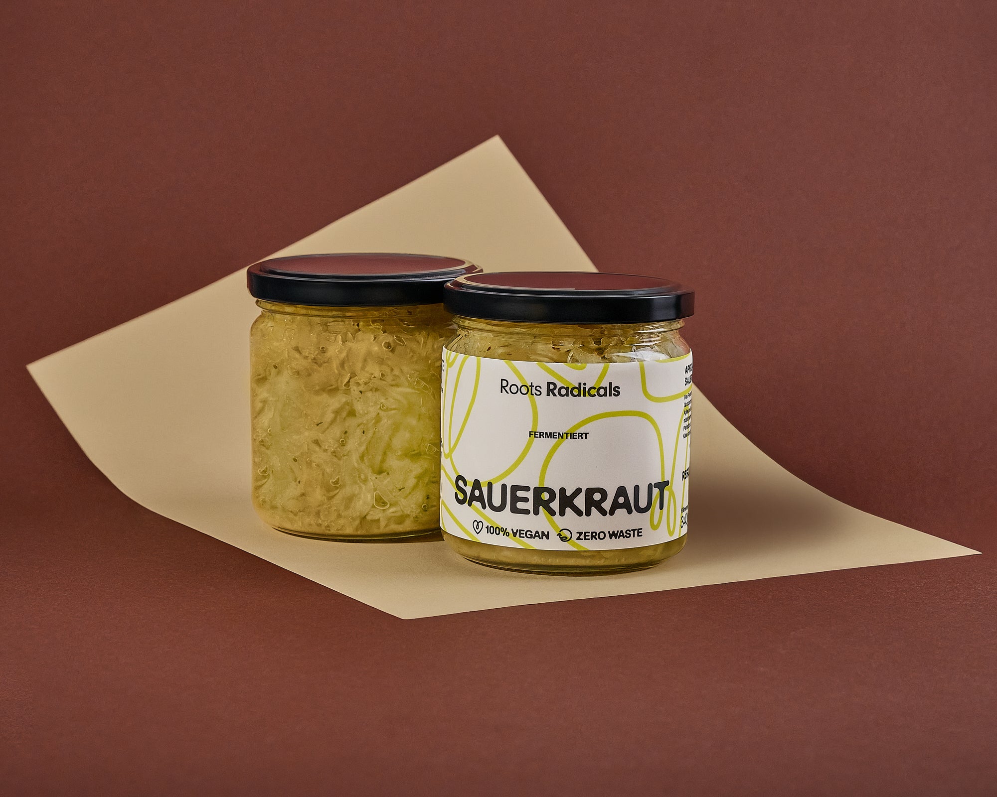 Roots Radicals sauerkraut from seasonal cabbage for zero-waste fermentation